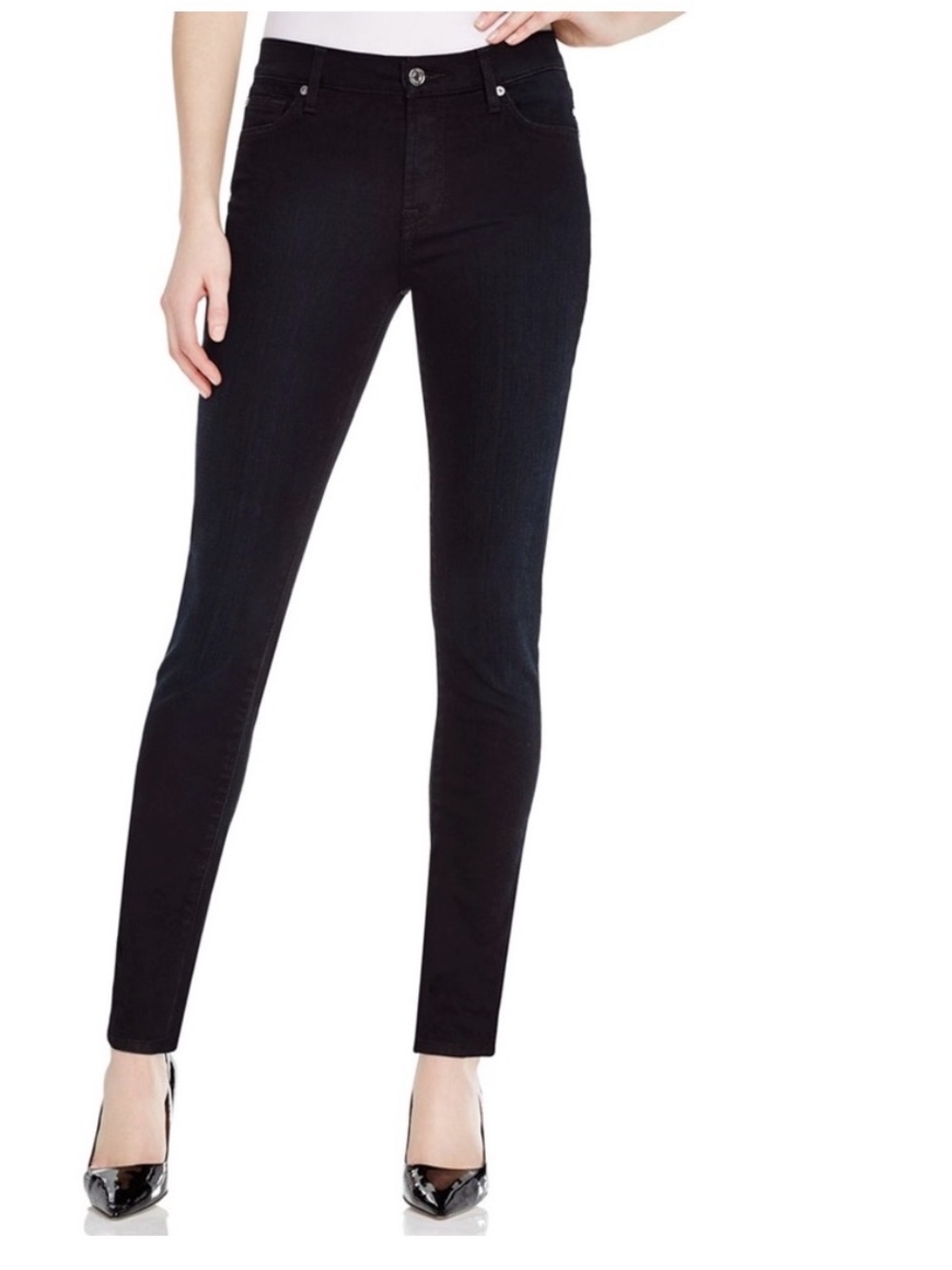 7 For All Mankind Black High Wasit Ankle Jeans